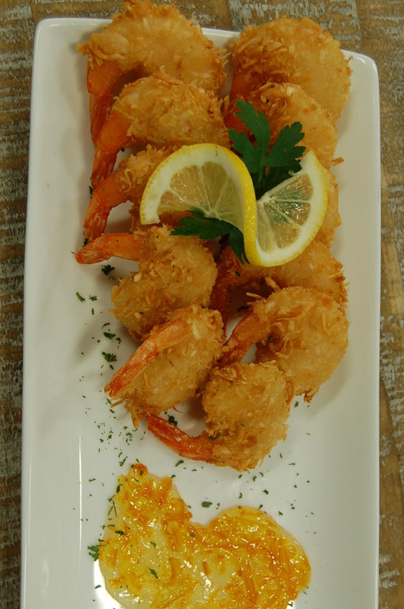Coconut Shrimp with the Captain's Orange Horseradish